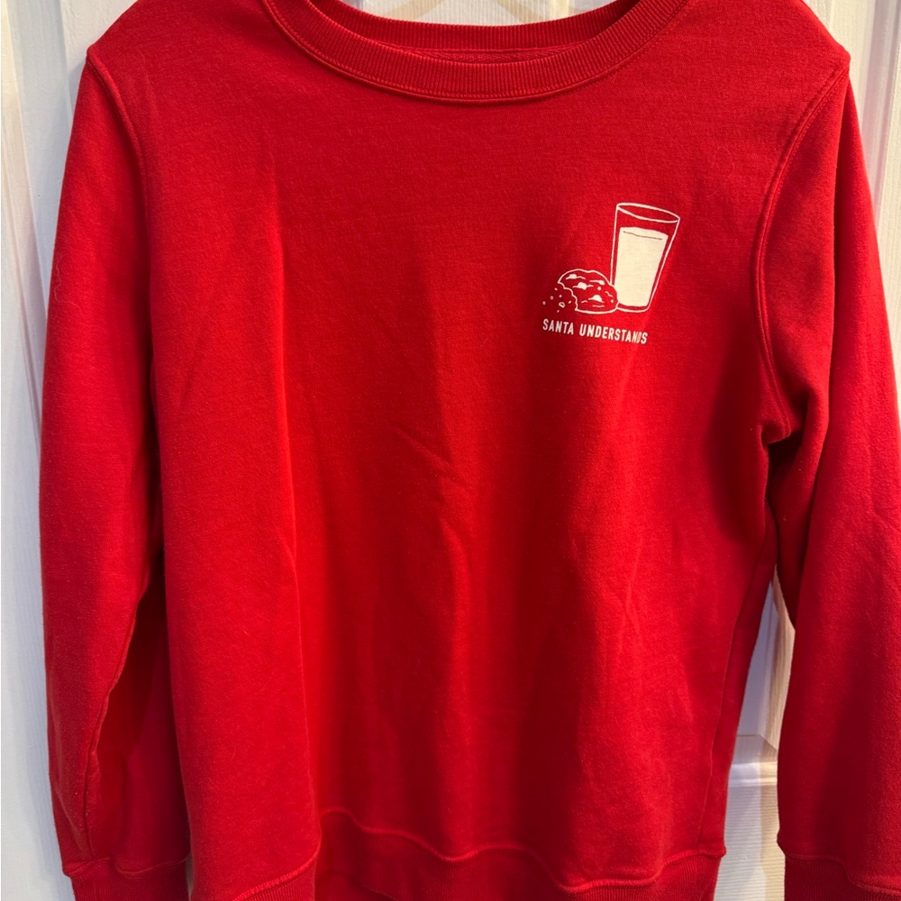 Womens Old Navy Christmas Holiday Santa Understands Graphic Vintage Sweatshirt M